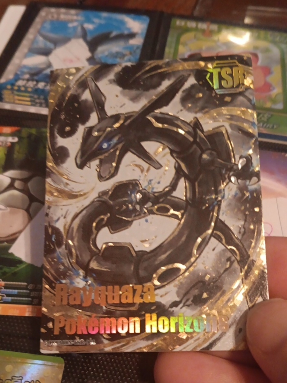 Pokemon Rayquaza Holofoil Card - Black & Gold